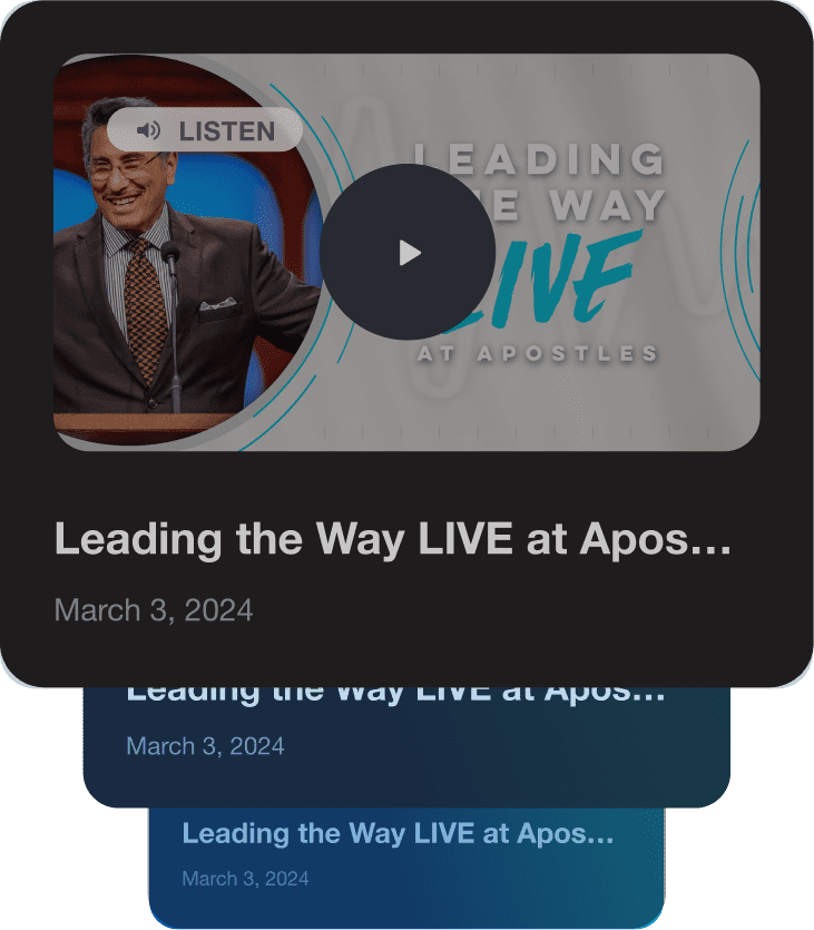 a stack of three virtual cards of Dr. Youssef sermon videos from LTW mobile app