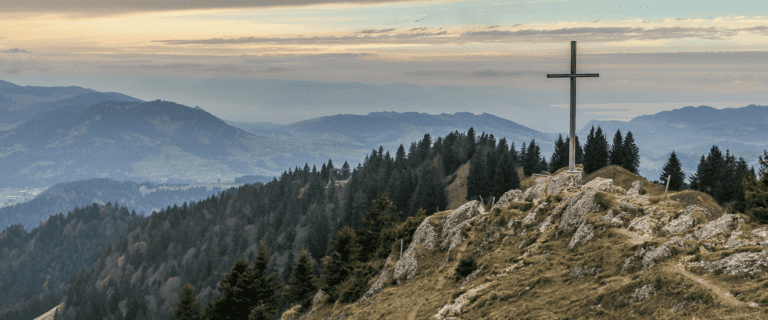 A cross on a hillside