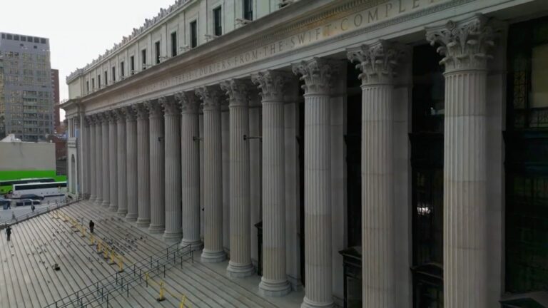 A classical-style building with columns